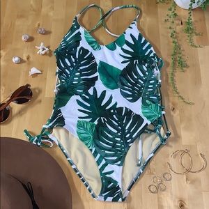 Palm Leaf One-Piece Swimsuit